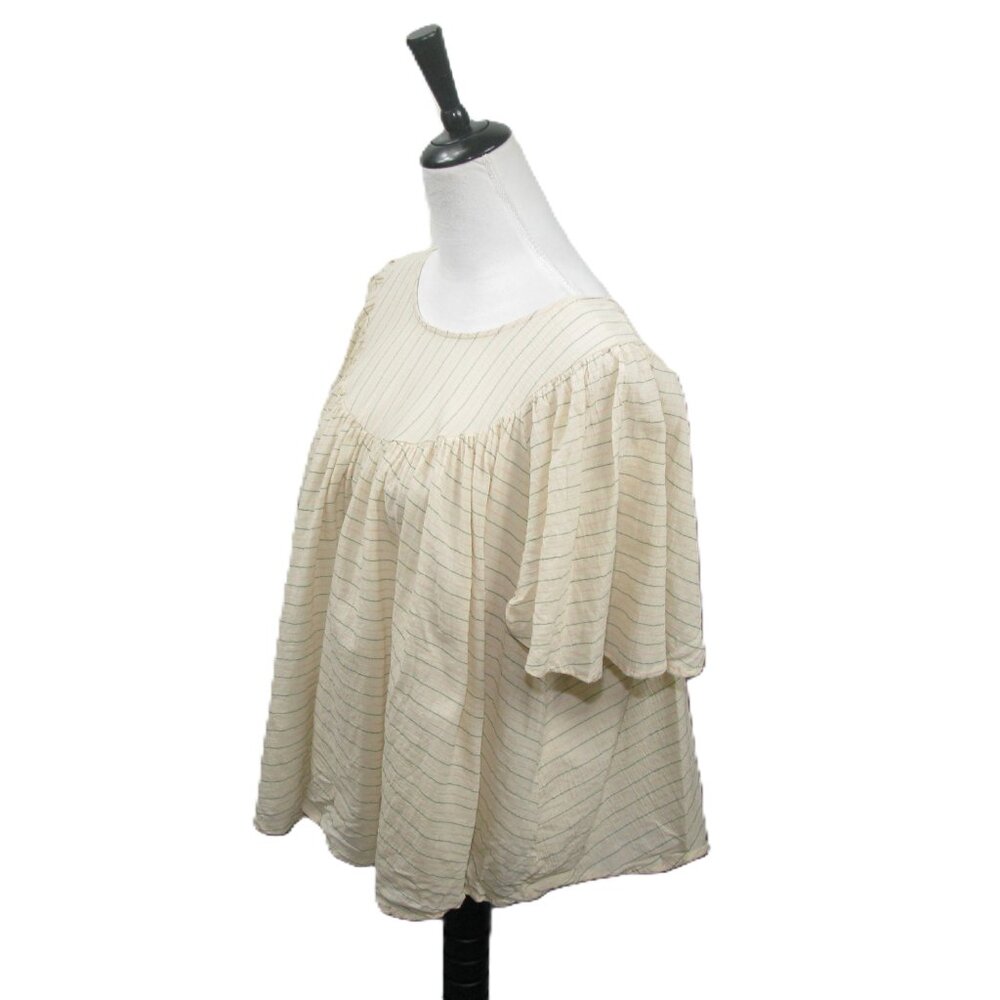 Universal Thread Cream Striped Pull Over Short Sl… - image 3